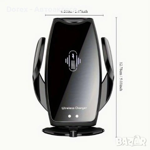 Поставка за телефон с Wireless Charger PG154 - Черна, снимка 3 - Аксесоари и консумативи - 53594815