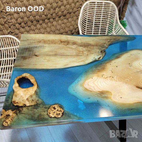 Трапезна маса, маса за хранене от масивно дърво и епоксидна смола, снимка 7 - Маси - 43091080