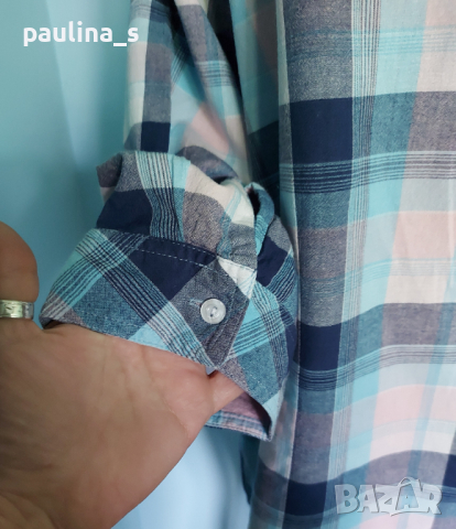 Памучна дамска риза в каре / голям размер , снимка 4 - Ризи - 36473860