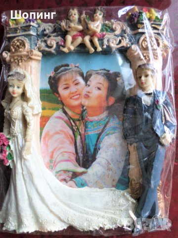 НОВО! Красива статуетка-3D рамка Младоженци, снимка 6 - Статуетки - 28493948