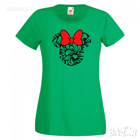 Дамска тениска Minnie Head 7 Подарък,Изненада,Рожден ден,, снимка 2 - Тениски - 36530235