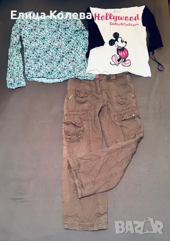 Сет за момиче - панталон и две блузи 134-140 см, снимка 2 - Детски панталони и дънки - 47262192