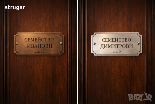 Луксозни златни и бронзови табелки за врати – гравирани с лазер, снимка 4 - Други - 53434907