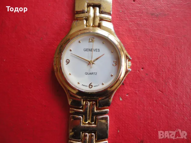 Позлатен дамски часовник Geneves, снимка 3 - Дамски - 48346734