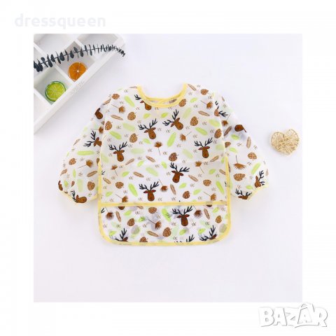 3311 Бебешки водоустойчив лигавник с ръкави, снимка 4 - Други - 37550321