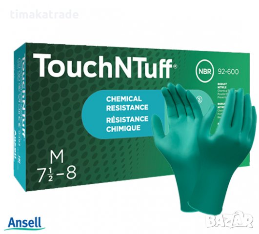 Нитрилни ръкавици,с  химическа защита Ansell  TouchNTuff® 92-600, снимка 1 - Аксесоари и консумативи - 32291188