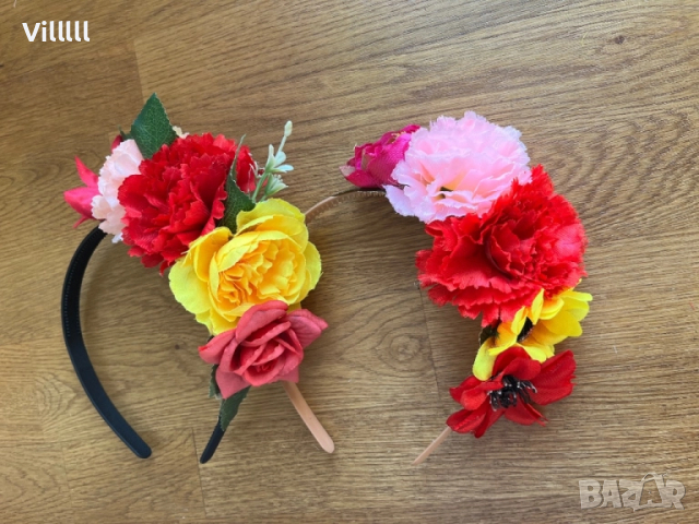 Диадема с цветя за народни танци, снимка 5 - Колиета, медальони, синджири - 48058971