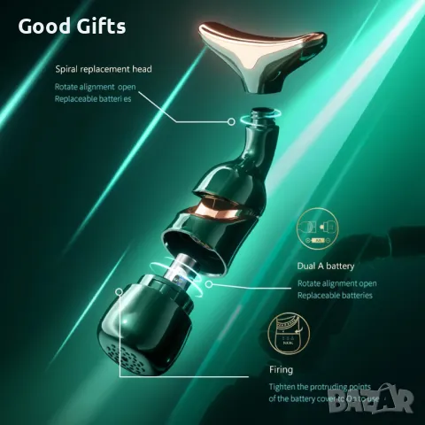 3в1 Масажор за лице против бръчки и двойна брадичка, Хидратация и микроциркулация, снимка 5 - Масажори - 50204478