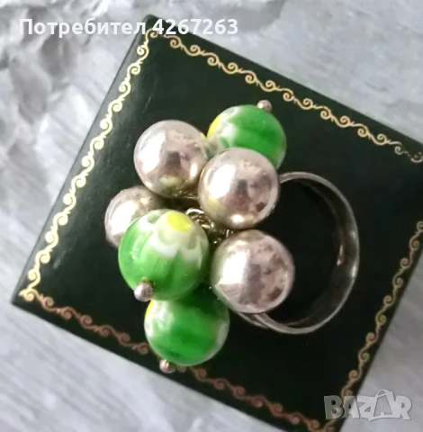 Сребърен пръстен с Millefiori, снимка 8 - Пръстени - 49302294