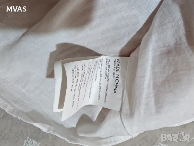 Нов дамски топ розово бял с деколте лодка и волани S размер, снимка 7 - Корсети, бюстиета, топове - 49537067