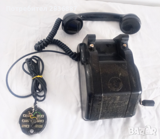 Бакелитен телефон "Ворошилов",за индукторно обаждане,, снимка 3 - Антикварни и старинни предмети - 36545351