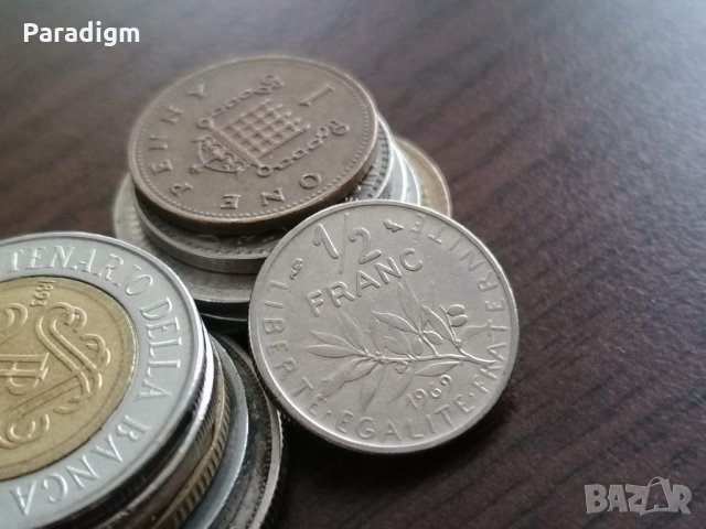 Монета - Франция - 1/2 (половин) франк | 1991г.