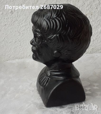 Бюст - глава жена с очила керамика, снимка 7 - Статуетки - 37586967
