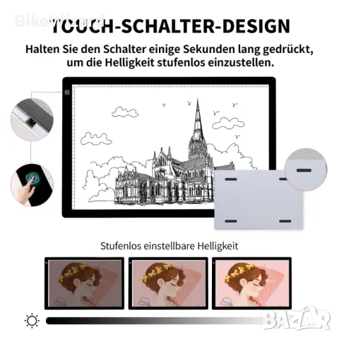 TOHETO A2  светлинна дъска за рисуване НОВА С ПРОБЛЕМ, снимка 3 - Друга електроника - 47541056