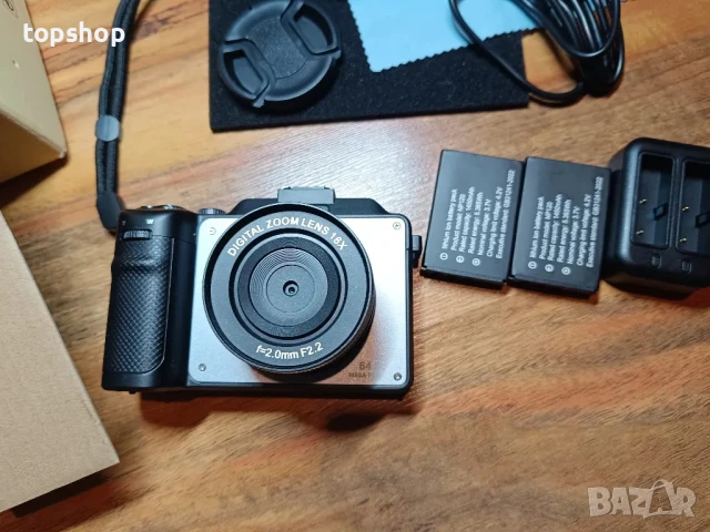 Цифрова фотокамера TEKXDD, 4K Vlog камера, 64GB SD, 18X увеличение, двойна камера предна и задна..., снимка 14 - Камери - 50542377