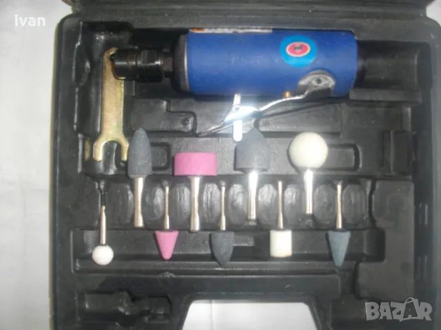 НОВ БЕЛГИЙСКИ ПНЕВМАТИЧЕН ПРАВ ШЛАЙФ ЗАХВАТ ф6 мм ПЪЛЕН КОМПЛЕКТ 12 ЧАСТИ VOS, снимка 6 - Други инструменти - 49327803