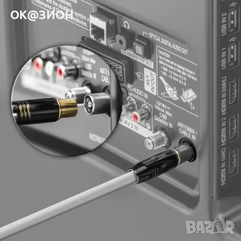 deleyCON HDTV FULL HD телевизионен антенен кабел 10M, снимка 4 - Приемници и антени - 48976934