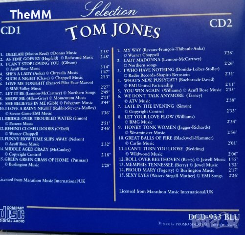 Selection of Tom Jones 2CD, снимка 4 - CD дискове - 43061847