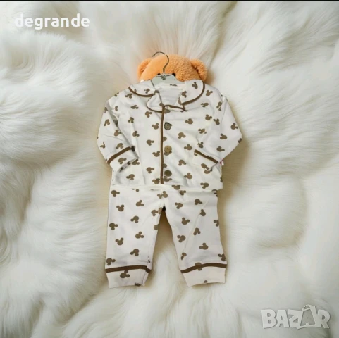 ШОК ЦЕНА Бебешко комплектче  с мечета в синьо и кафяво.