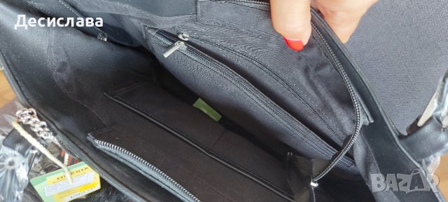 Черна дамска чанта от еко кожа , снимка 2 - Чанти - 38081882