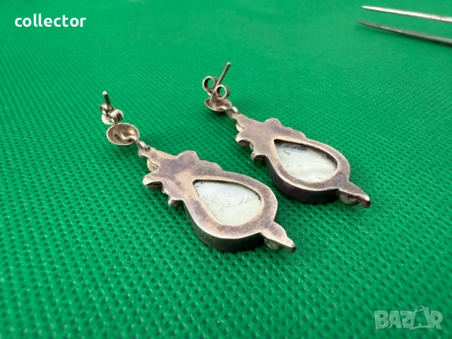 Ръчно изработени сребърни обеци. №7544, снимка 6 - Обеци - 52213539