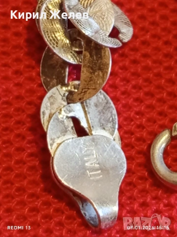 Дизайнерска сребърна гривна Italy Milor елегантно нежно бижу 52723, снимка 7 - Гривни - 53044424