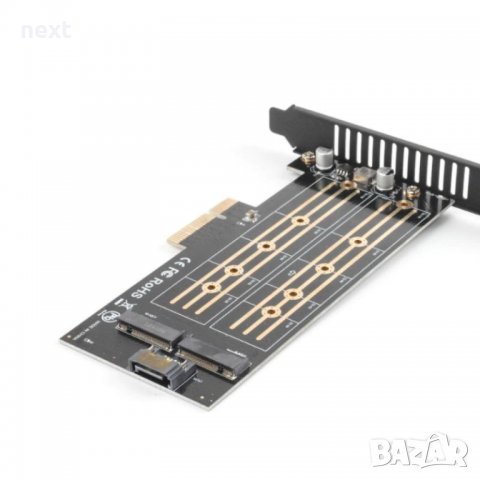 ДВОЕН преходник M.2 (M2) SSD NVME към PCI-E 3.0 x4 + Гаранция, снимка 9 - Кабели и адаптери - 33258819