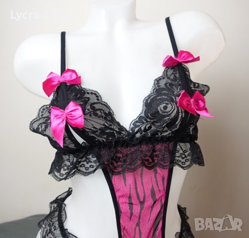 S дамско еротично боди с отворено дъно и разкриващи чашки, снимка 2 - Бельо - 43545971