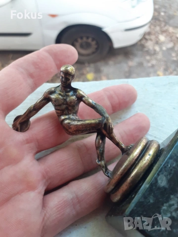 Малка метална фигура статуетка на дискохвъргач, снимка 6 - Антикварни и старинни предмети - 53322465