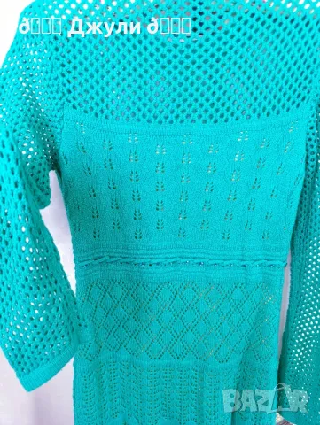 Рокля с камъни от памучно плетиво, снимка 7 - Рокли - 49300672