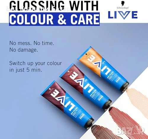 Нов Schwarzkopf LIVE Go Gloss Onyx гланс за коса черен до 8 измивания, снимка 6 - Продукти за коса - 53573413