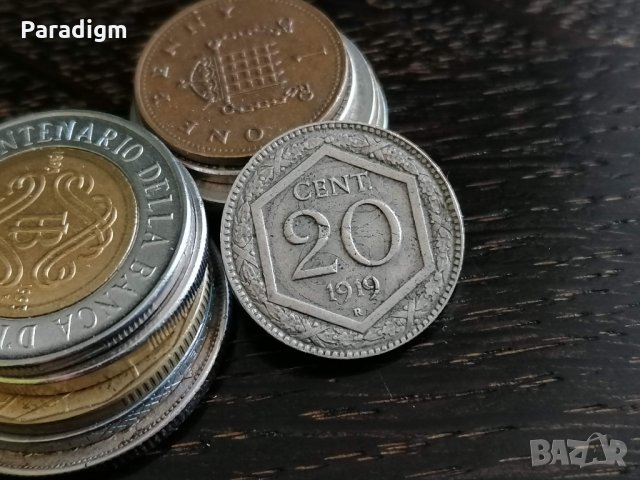 Монета - Италия - 20 цента | 1919г.