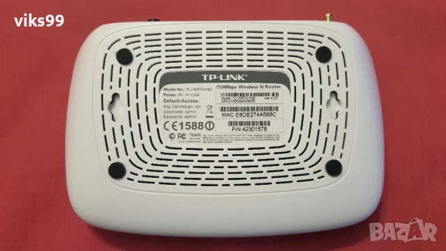 Wi-Fi Рутер TP-Link TL-WR741ND ver.4.27, снимка 6 - Рутери - 53189863