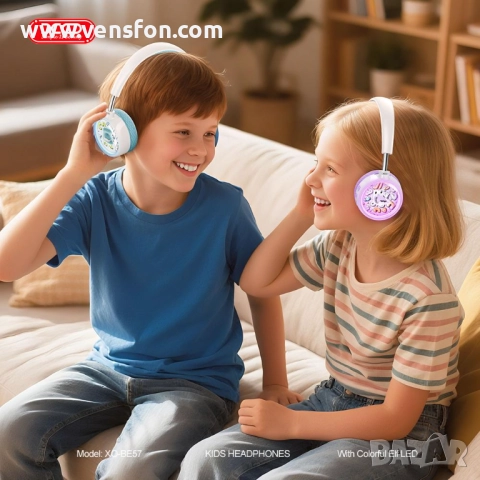 Безжични стерео Bluetooth слушалки XO Cartoon Kids /лилави/, снимка 2 - Bluetooth слушалки - 52834261