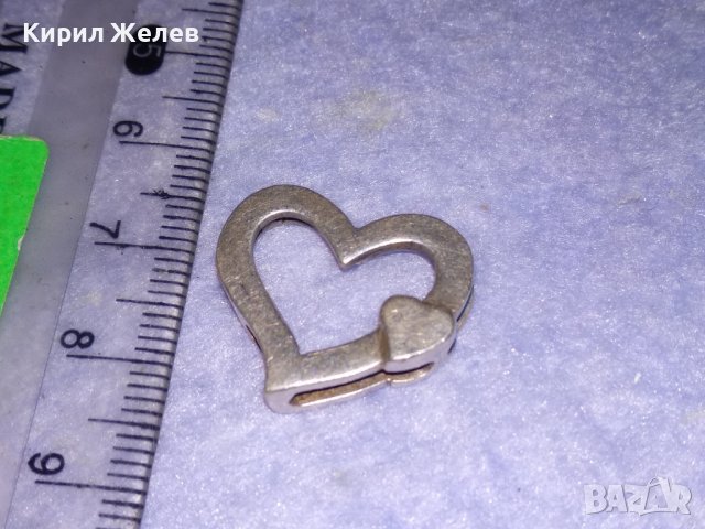 СРЕБЪРЕН МАРКОВ АЖУРЕН СЪРЦЕВИДЕН МЕДАЛЬОН СРЕБРО 925 СЕЗГИН 28730