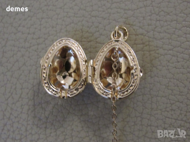 Фино дамско колие с висулка- Яйце Фаберже, ново, снимка 4 - Колиета, медальони, синджири - 53089438