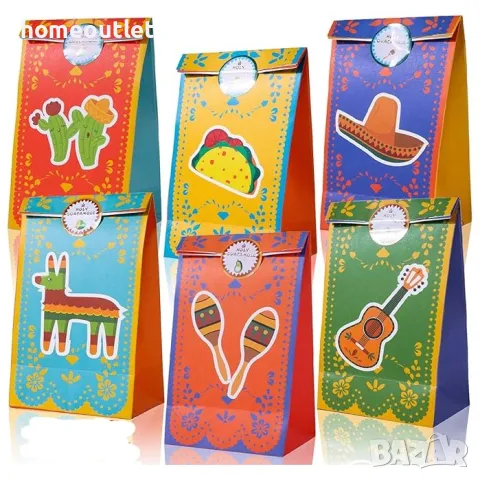 Детски хартиени торбички, пакет от 12 бр GIFT BAG (X12) X001AXIQ0F (CHILLI)