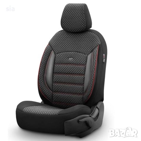 Тапицерия за седалки, 11 части, Спорт Плюс, червен кант, снимка 3 - Аксесоари и консумативи - 43483209