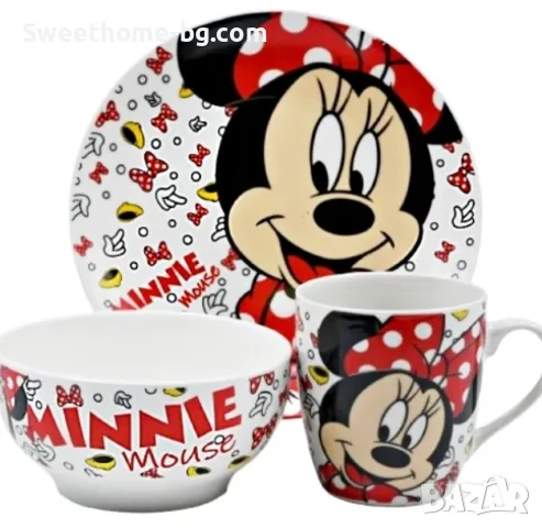 Детски сервиз за хранене - Мини Маус, снимка 1