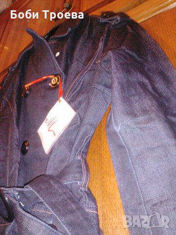 Дамски шлифер в мастилено синьо  , снимка 7 - Палта, манта - 26543563