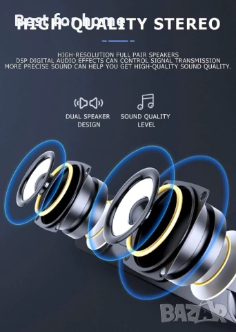 ROBOTE Bluetooth 5.0 стерео  саундбар за телевизор ,домашно кино, компютър, лаптоп, смартфон, MP3, M, снимка 3 - Тонколони - 51063891