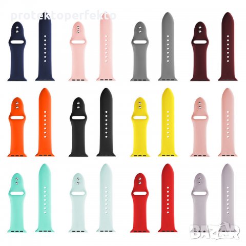 Силиконова каишка за Apple Watch - 38, 40, 42, 44, 41, 45 - тъмносин цвят, снимка 2 - Смарт часовници - 32356264