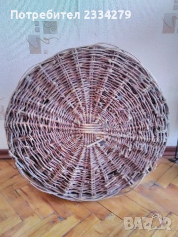 Дървен кош,стар ръчно изплетен от ракита , снимка 3 - Антикварни и старинни предмети - 37689191