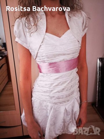 Бяла рокля Junona, S размер, снимка 7 - Рокли - 28045194