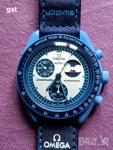 Omega Swatch Moons Speedmaster часовник Хронограф Копие, снимка 6 - Мъжки - 49476854