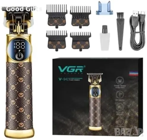 Машинка за подстригване VGR V-942 – Мощен тример с луксозен дизайн и Turbo режим, снимка 7 - Машинки за подстригване - 50392563