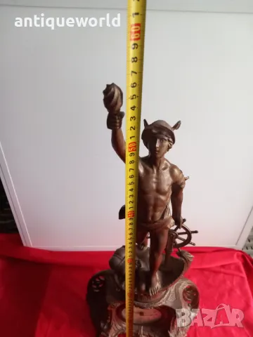 Стар Голям Настолен Каминен  Бароков Часовник, снимка 8 - Антикварни и старинни предмети - 48399946