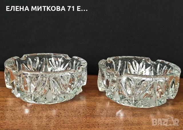 2 масивни кристални пепелника с вградена фигура на пиленце на дъното, снимка 2 - Други - 51240946