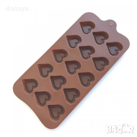 2212 Силиконова форма за шоколадови бонбони и лед Сърчица, снимка 3 - Форми - 33172718