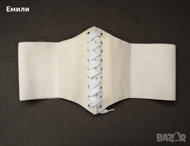  Корсет колан от еко кожа в бял цвят , снимка 4 - Колани - 36465030